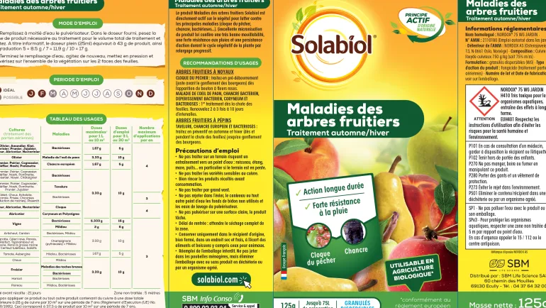 Solution contre les maladies des arbres fruitiers 125g
