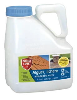 Solution concentrée anti-algues, lichens, dépôts verts 2,5L