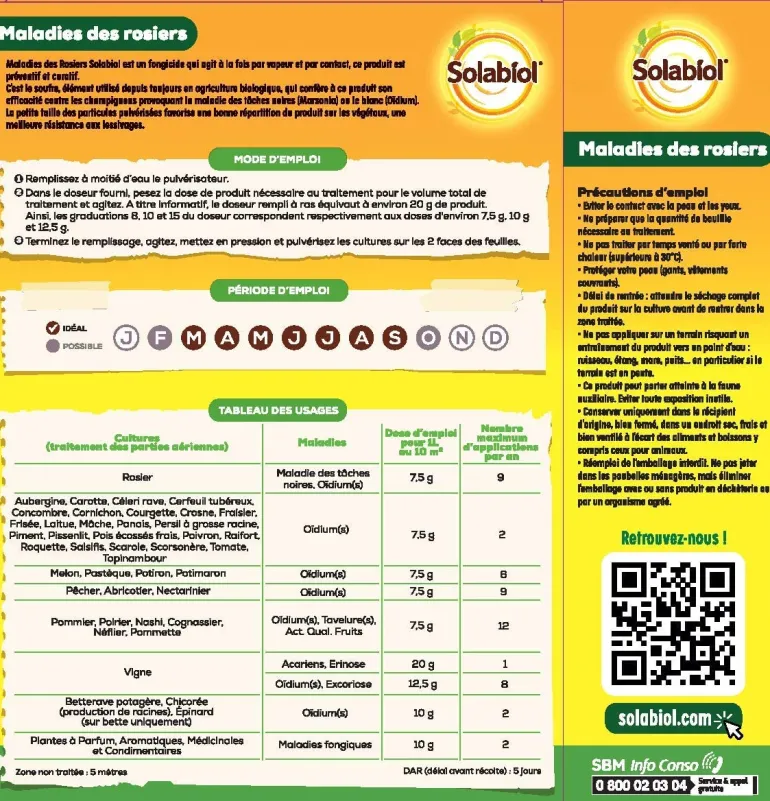 Solution contre les maladies des rosiers 400 g SOLABIOL