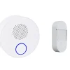 Sonnette sans fil avec bouton sans pile portée 150m blanc