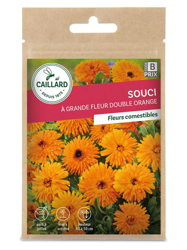 Souci à Grande Fleur Double Orange 3g CAILLARD