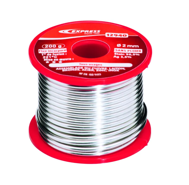 Soudure étain 96.5% - ø fil 2mm - 200g