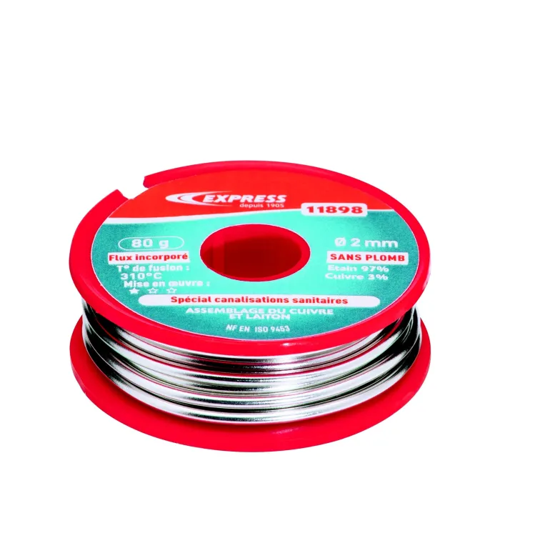 Soudure étain 97% - ø fil 2mm - 80g