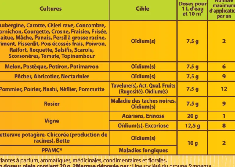 Soufre pulvérisation anti-oïdium/tavelure 400g SOLABIOL