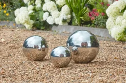 Sphère décorative acier inoxydable poli GazeBall Ø20cm