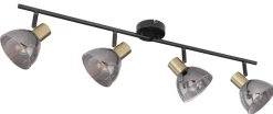 Spot métal noir couleur bronze 4x E14 25W 230V Jay