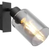 Spot métal noir mat verre fumé 1x E27 15W 230V Hadera