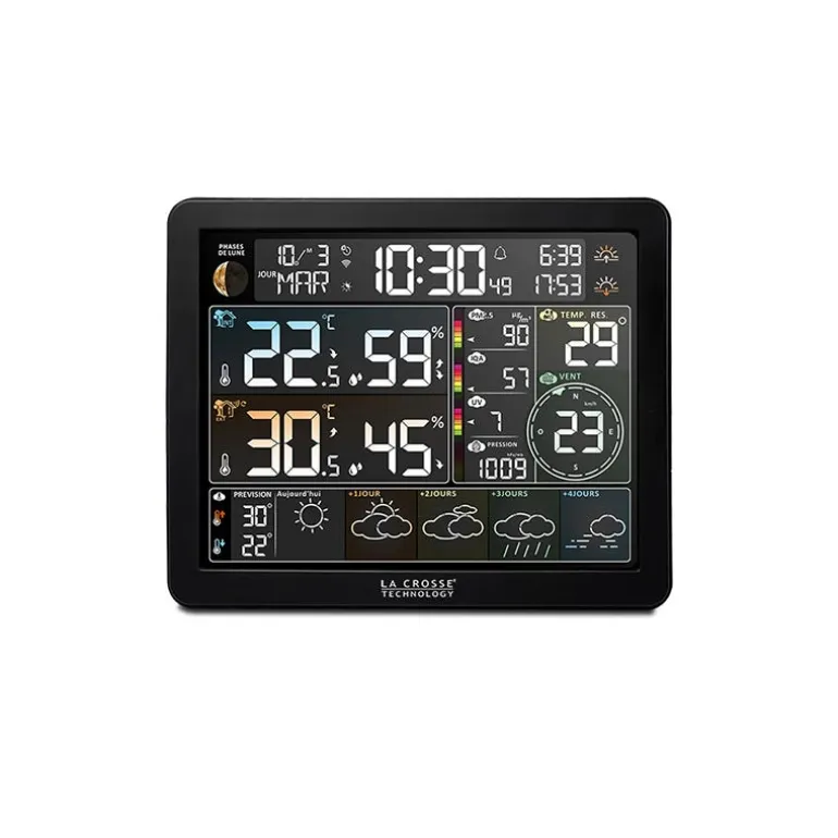 Station météo J+4 avec connexion Wifi noir