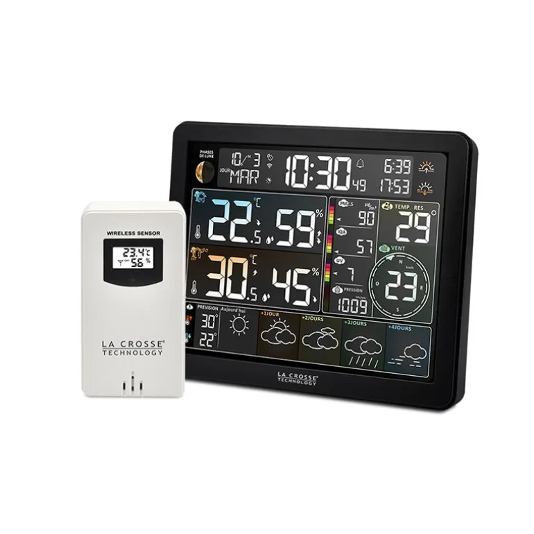 Station météo J+4 avec connexion Wifi noir