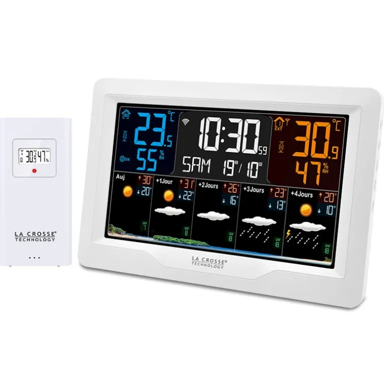 Station Météo J+4 connexion Wifi écran coloré blanc