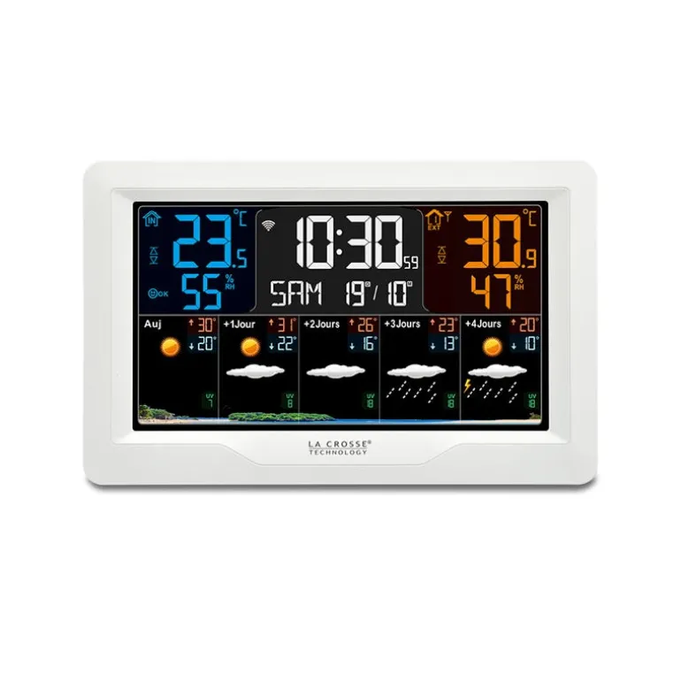 Station Météo J+4 connexion Wifi écran coloré blanc