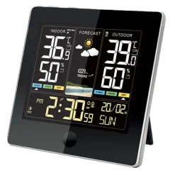 Station météo électronique couleur avec 1 capteur sans fil