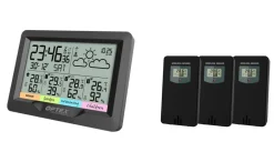 Station météo noire avec 3 sondes extérieures OPTEX