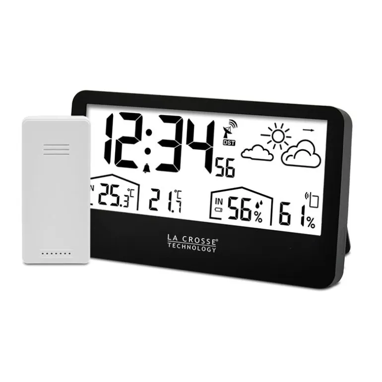 Station météo radio-pilotée prévisions noir