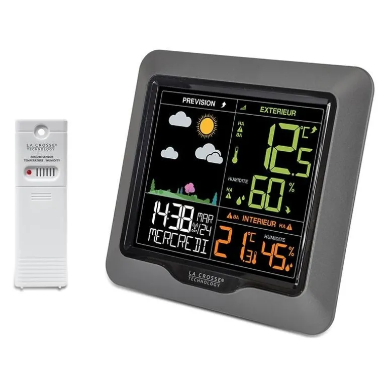 Station Météo avec écran LCD gris