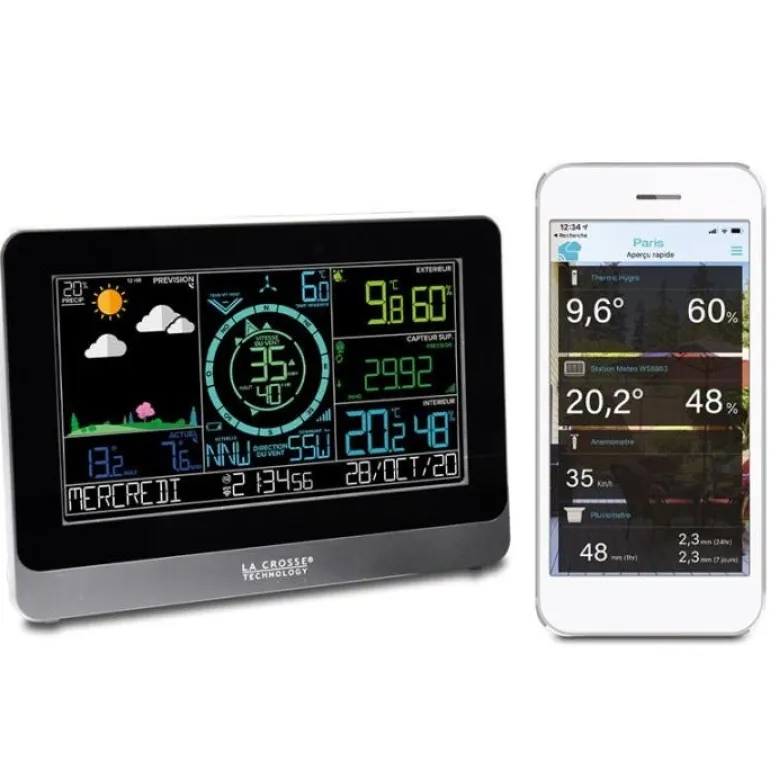 Station Météo semi professionnelle avec connexion wifi noir