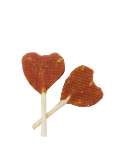 Sucettes cœur canard noix coco UVND 10cm (x50)