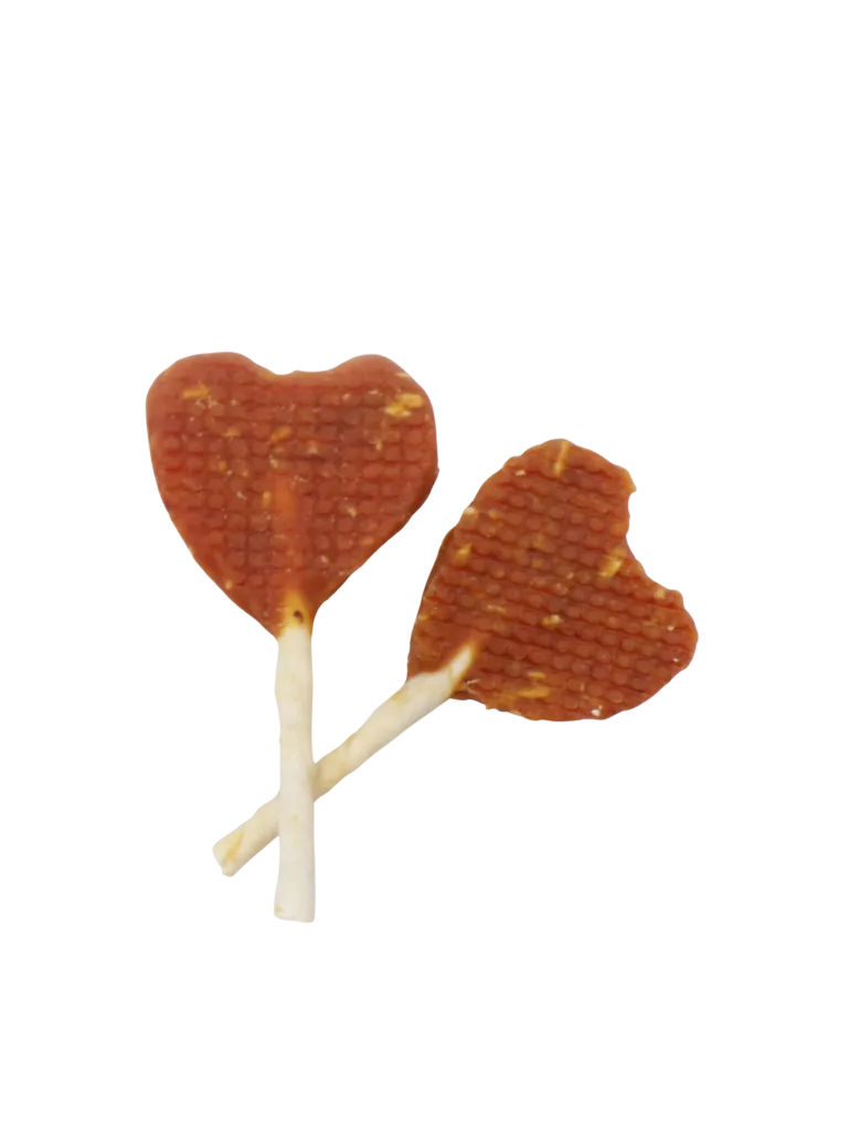 Sucettes cœur canard noix coco UVND 10cm (x50)