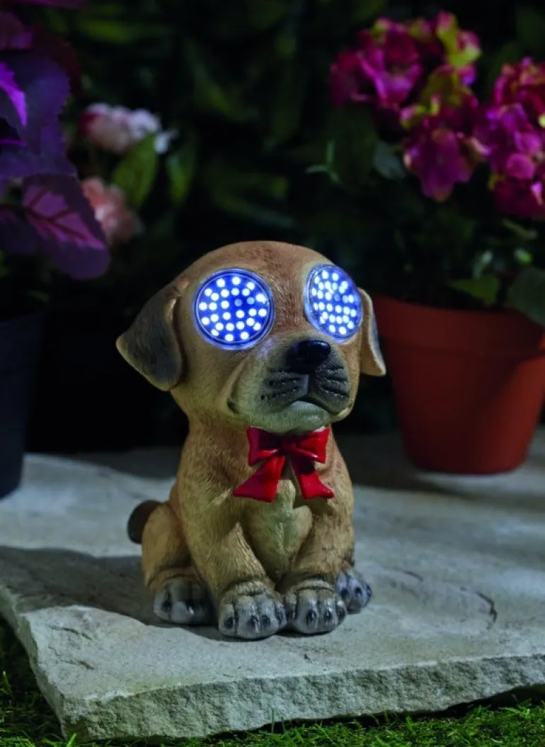 Sujet solaire à poser Blinkin Chien clin d'œil 14cm