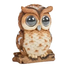 Sujet solaire à poser Blinkin Hibou clin d'œil 19cm