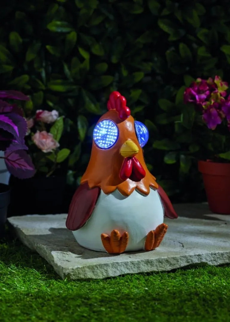 Sujet solaire à poser Blinkin Coq clin d'œil 19cm