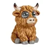 Sujet solaire Blinkin Vache des Highlands clin d'œil 19cm