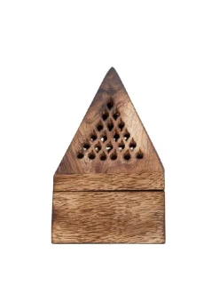 Support encens cône pyramide bois