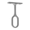 Support de milieu fixe pour tube penderie oval gris alu (x2)