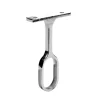 Support de milieu fixe tube de penderie oval 30x15mm chromé