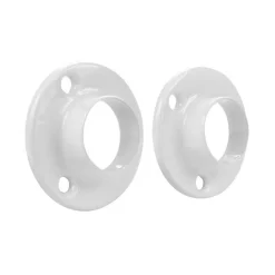 Support d'extrémité tube de penderie Ø25mm acier blanc (x2)
