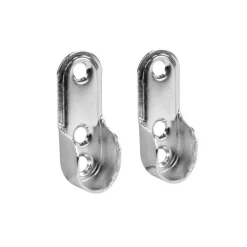 Support d'extrémité tube penderie oval 30x15mm chromé (x2)