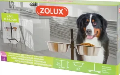 Support métal réglable antidérapant avec 2 bols inox 2.5L