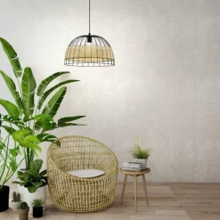 Suspension Anwick E27 40W noir ø50cm EGLO