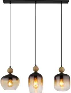 Suspension verre fumé 40W 3E27 commy