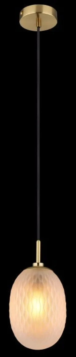Suspension DEVIN métal or mat verre satiné 1x E14 230V