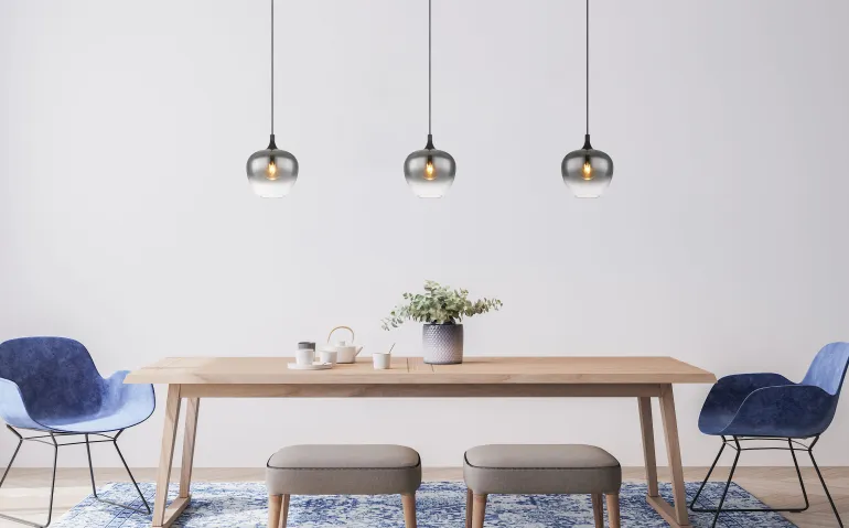 Suspension métal noir mat verre 40W E27 maxy
