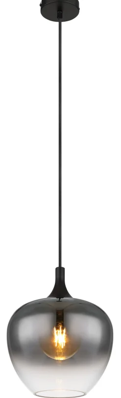 Suspension métal noir mat verre 40W E27 maxy