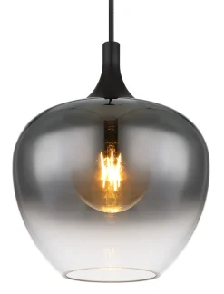Suspension métal noir mat verre 40W E27 maxy