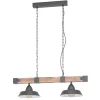Suspension Oldbury E27 2x60W noir H110xL86cm EGLO
