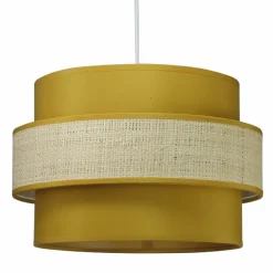 Suspension Ornella Rattab en textile pécan Ø26 cm