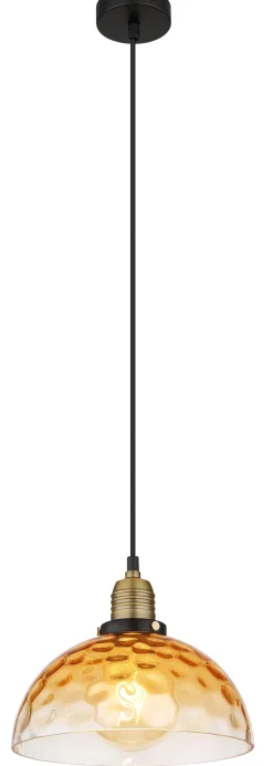 Suspension verre ambré 60W E27 salvy