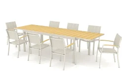 Table Playa alu extensible 201-294x95x75 cm beige sable