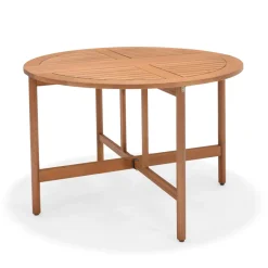 Table ronde pliante en eucalyptus Ø105 cm