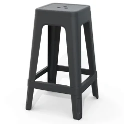 Tabouret de bar gris extérieur empilable LUCCA