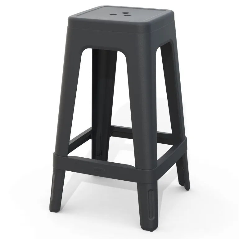 Tabouret de bar gris extérieur empilable LUCCA