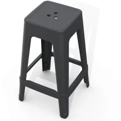 Tabouret de bar gris extérieur empilable LUCCA