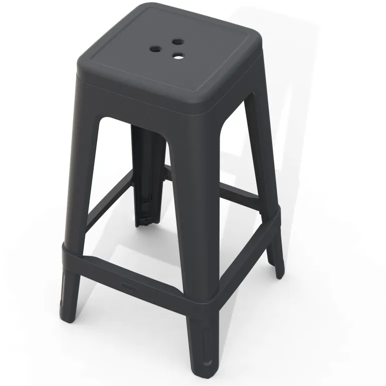 Tabouret de bar gris extérieur empilable LUCCA