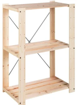 Étagère à lattes 3 tablettes réglables en hauteur