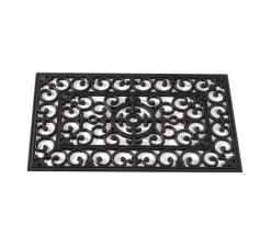 Tapis d'extérieur classique caoutchouc noir 45x75 cm