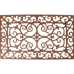 Tapis d'extérieur rectangulaire en fonte brun 60x35